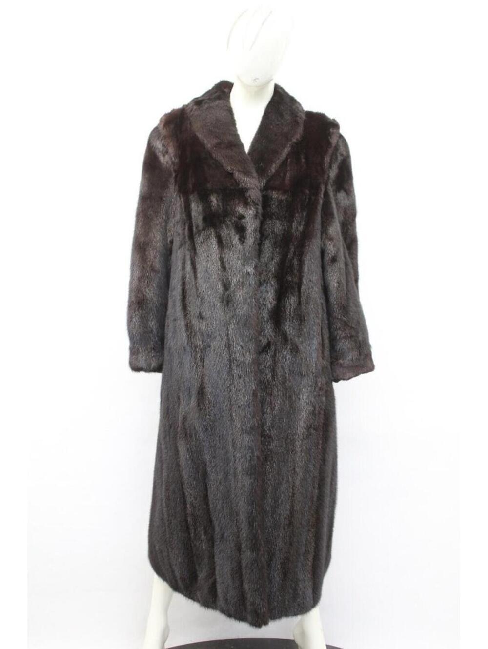 Mint Canadian Black & Brown Mink Fur Coat Jacket Women Woman Size 6 Small